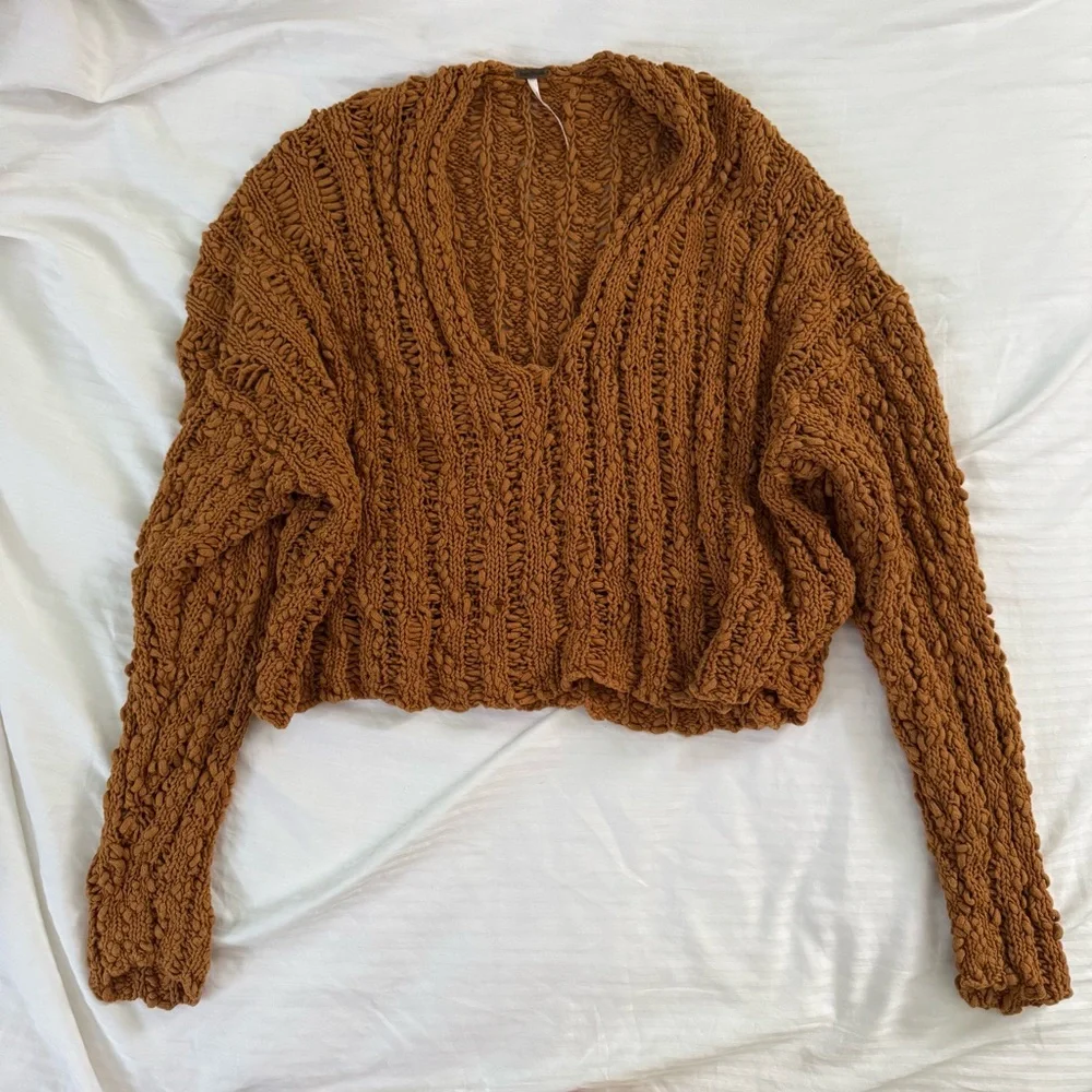 Free People Beach Comber V-Neck Sweater - Picture 4 of 7